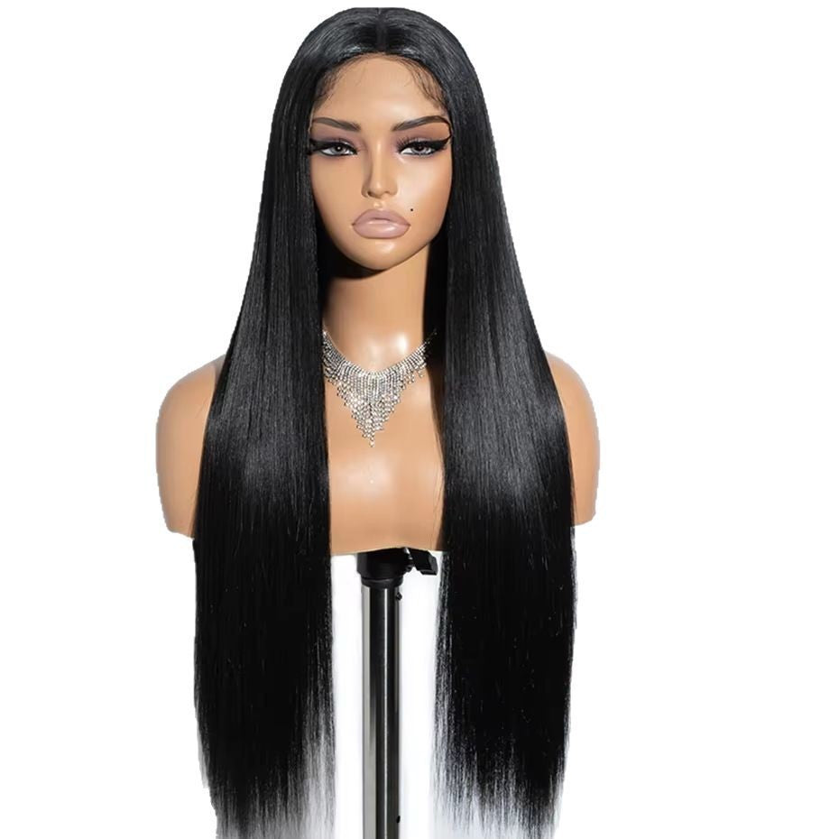 Human Hair Long Straight Lace Wig – Hand-Woven, 150–180% Density (22"–30")