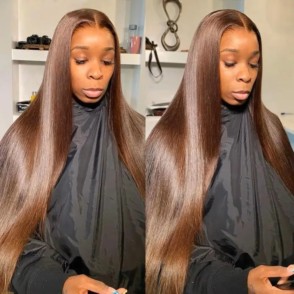 Long Straight Synthetic Wig – High-Temp Fiber, Machine-Made
