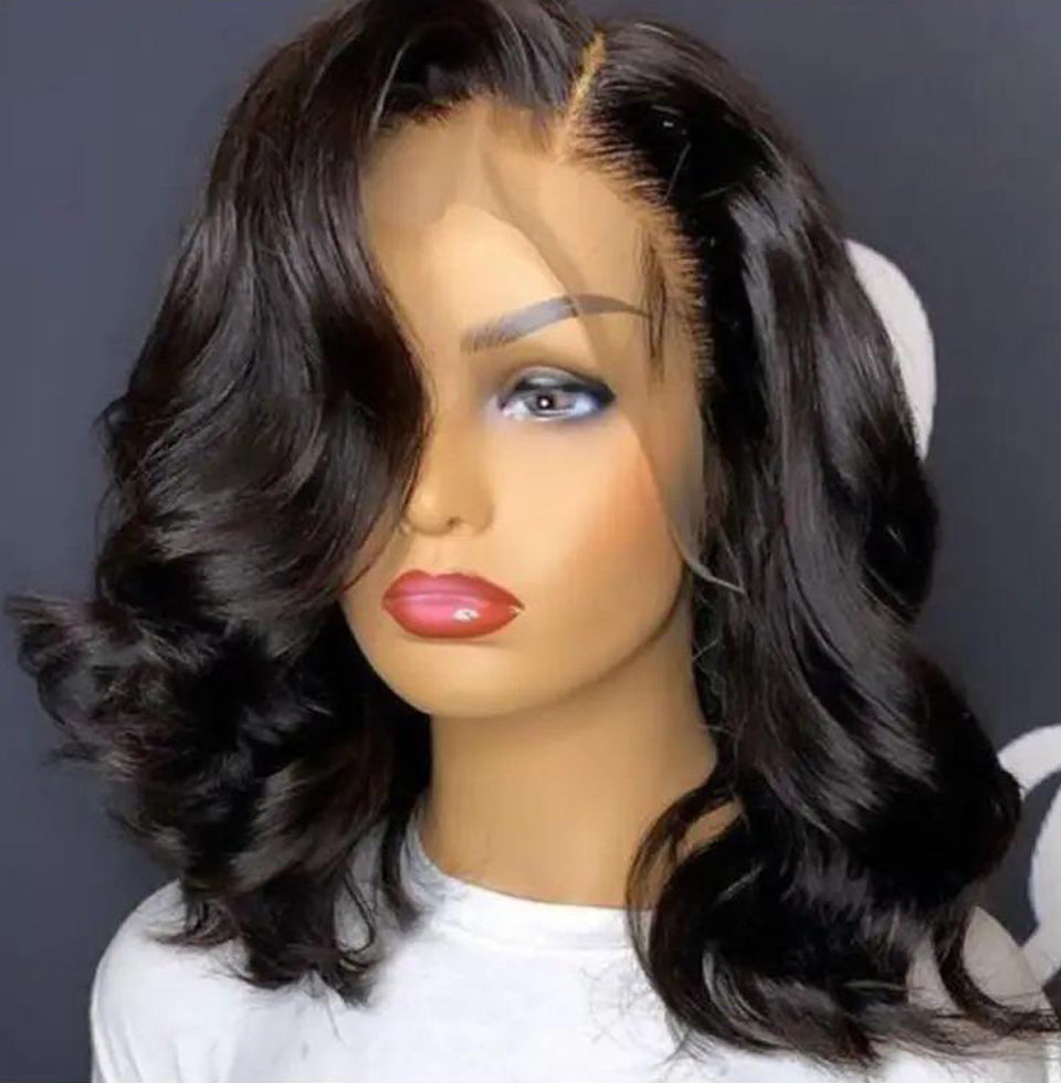 12-Inch Medium Length Curly Wig – Soft Synthetic with Silk Mid Section