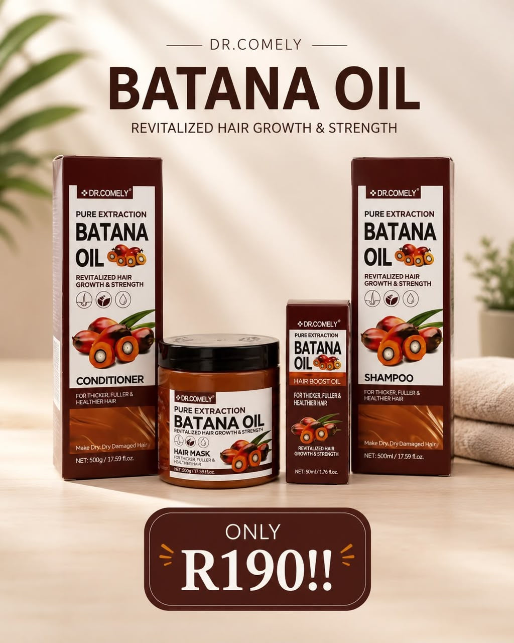 Dr. Comely Batana Oil Hair Care Combo – 4 Piece
