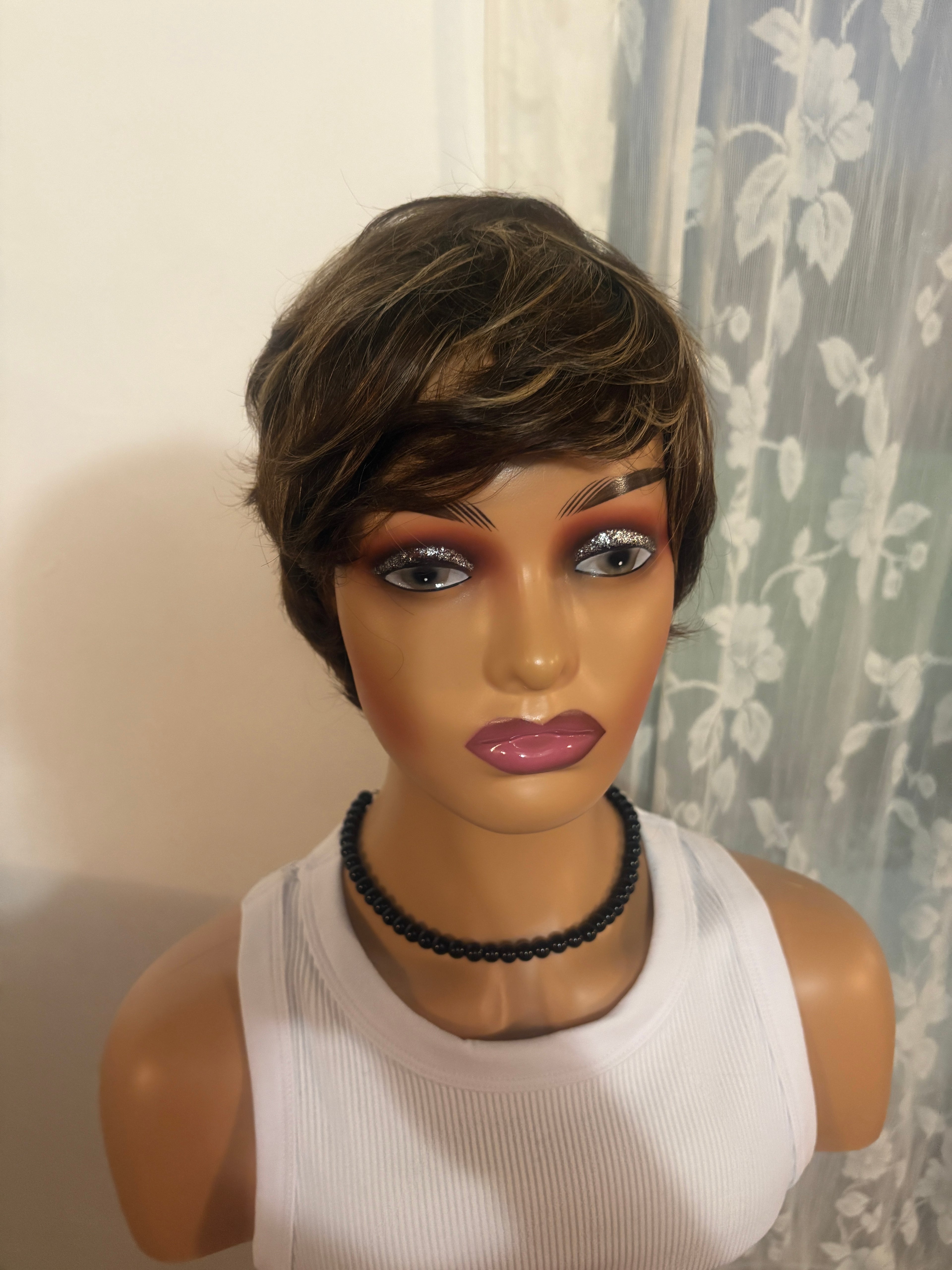 3-Inch Honey Brown Pixie Cut Wig | 150% Density | Human Hair
