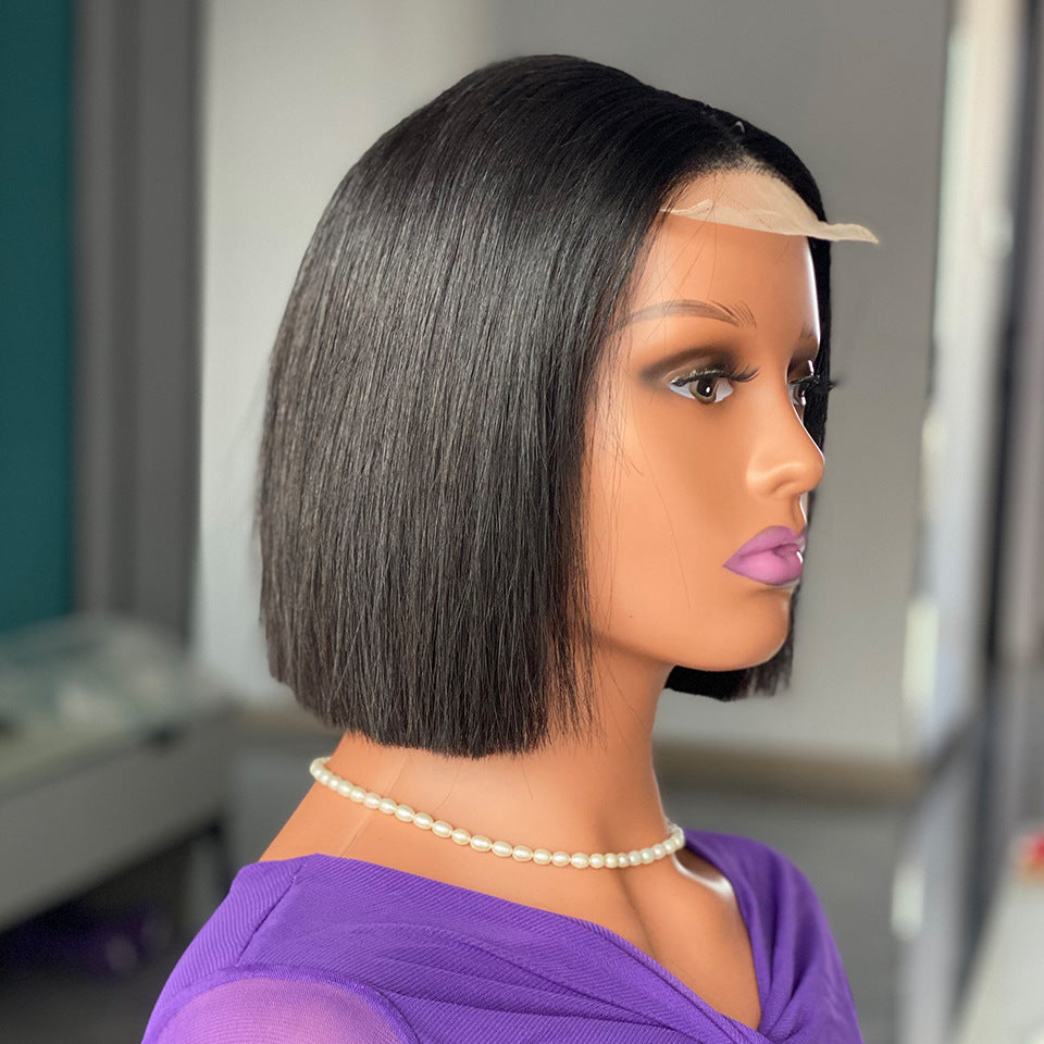 Human Hair Short Lace Wig – Hand-Woven