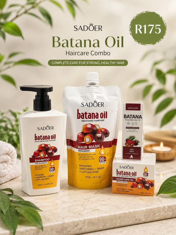 Sadoer Hair Growth Combo 4-Piece Set | Shampoo, Mask, Oil & Hair Food