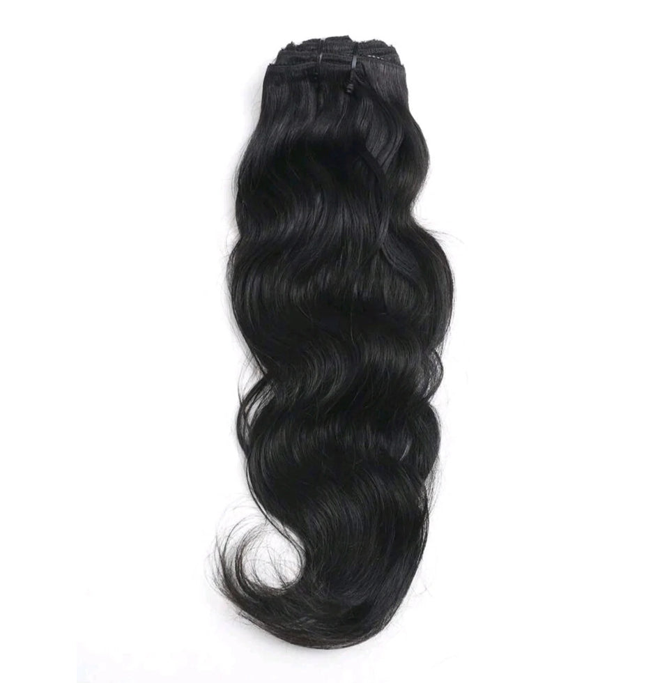Black Wave Clip-In Extensions – 100% Human Hair