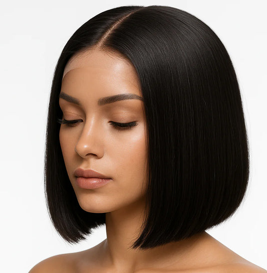 Human Hair Glueless Arkeisha Bob Wig – 13x4 Transparent Lace Front, 20cm, 150% Density
