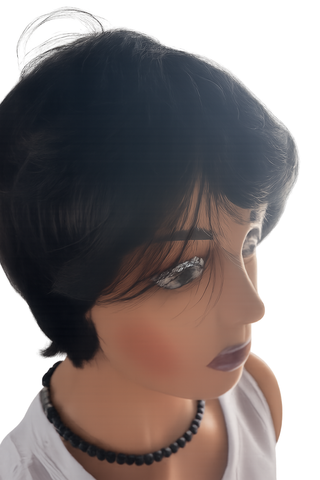 Short Glueless Human Hair Wig – Black (Natural Style)