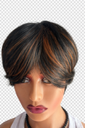 6 Inch Synthetic Hair Wig with Highlights – Short Natural Style