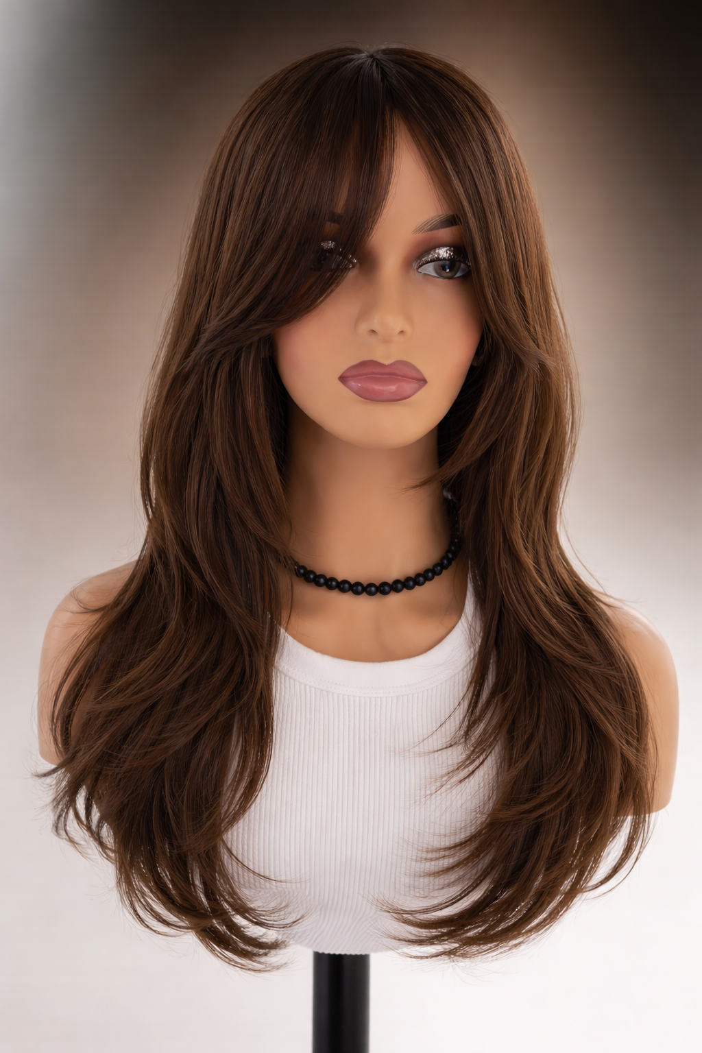 18 Inch Synthetic Brown Butterfly Layer Wig – Light Density Natural Look