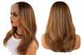 16 Inch Glueless Brown Honey Blonde Blended Human Hair Wig – 200% Density (5×5 Lace)
