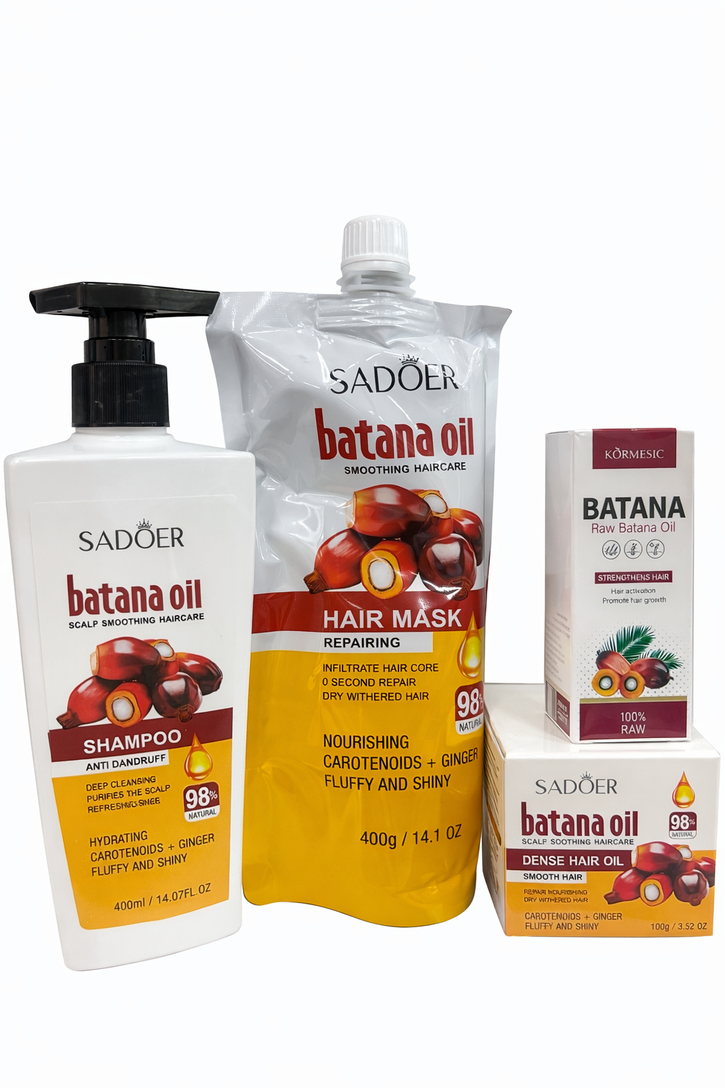 Sadoer Hair Growth Combo 4-Piece Set | Shampoo, Mask, Oil & Hair Food