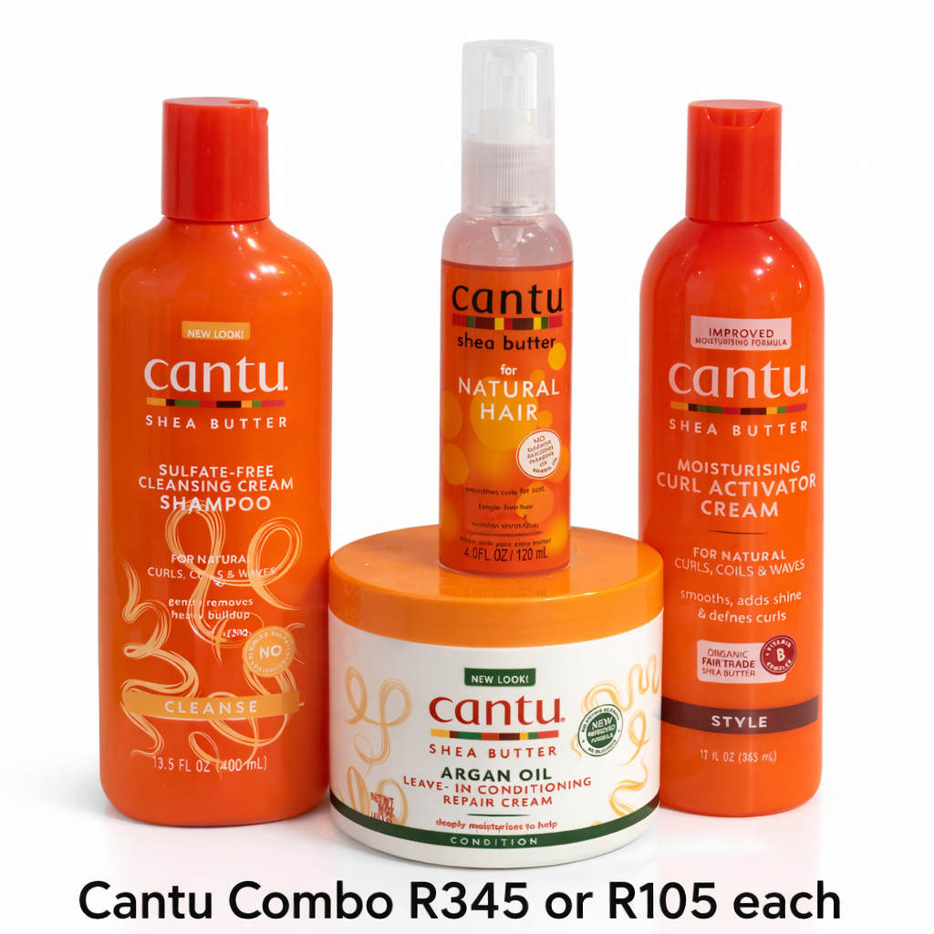 Cantu Natural Hair Combo Set (4-in-1) – Moisture, Curl Definition & Shine
