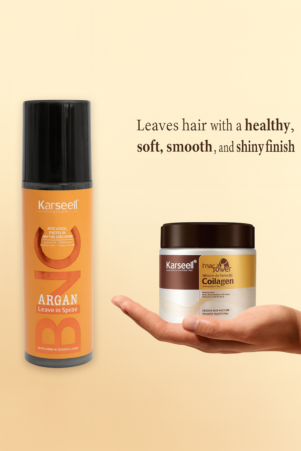 Karseell Argan Leave-In Spray & Collagen Hair Mask Combo (200ml + 500ml)