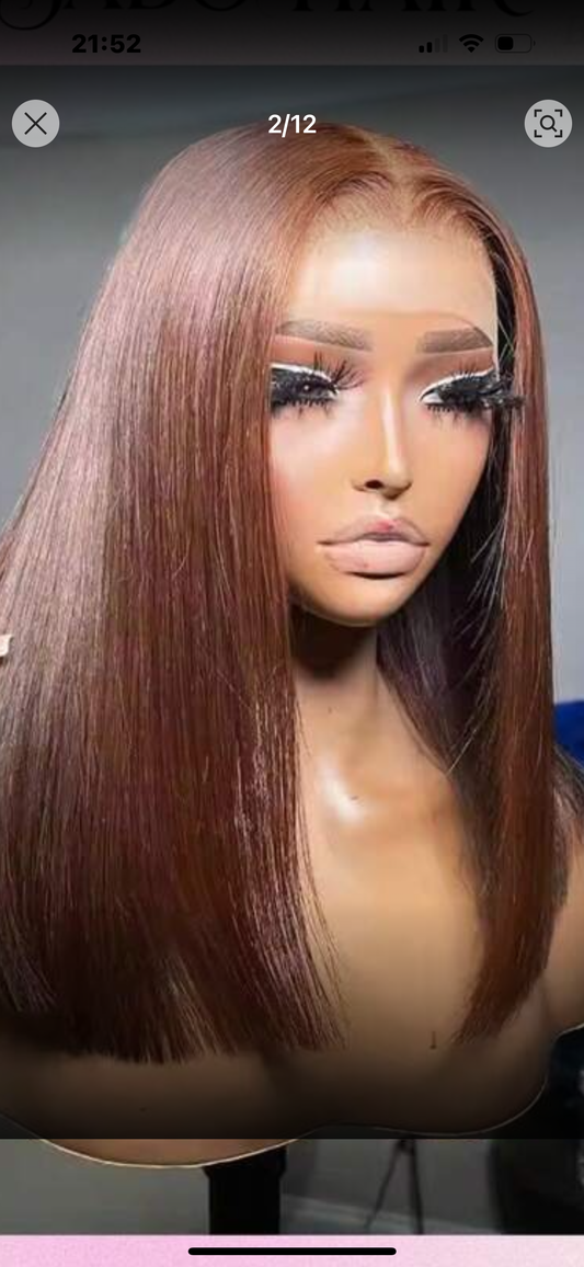 22” Brown Blended Wig – 200% Density, 13×4 HD Lace