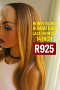 Honey Blonde Human Hair Lace Frontal – 14 Inch | 200% Density | 13x4 Glueless