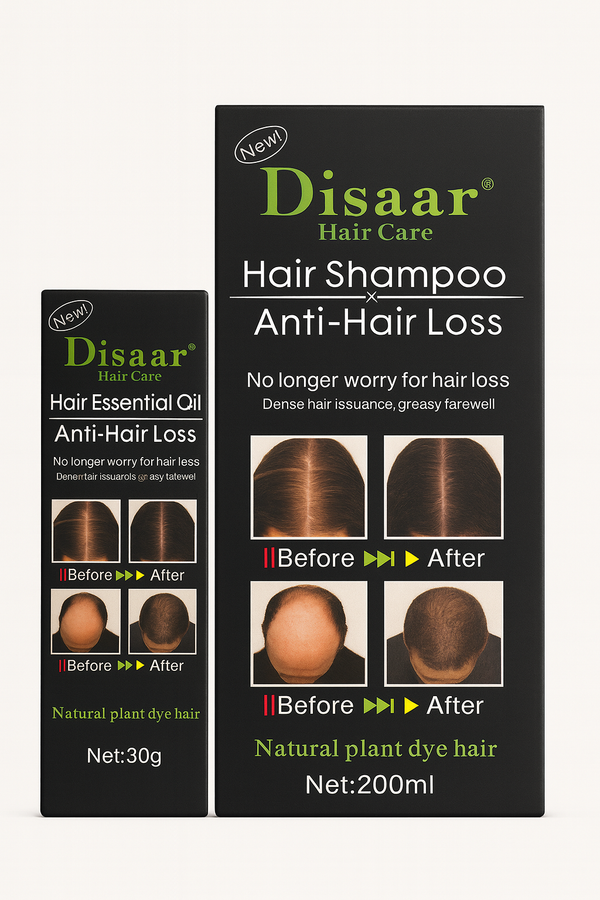 Disaar Anti-Hair-Loss Shampoo 200 ml & Hair Essential Oil 30 g | Hair Growth Duo