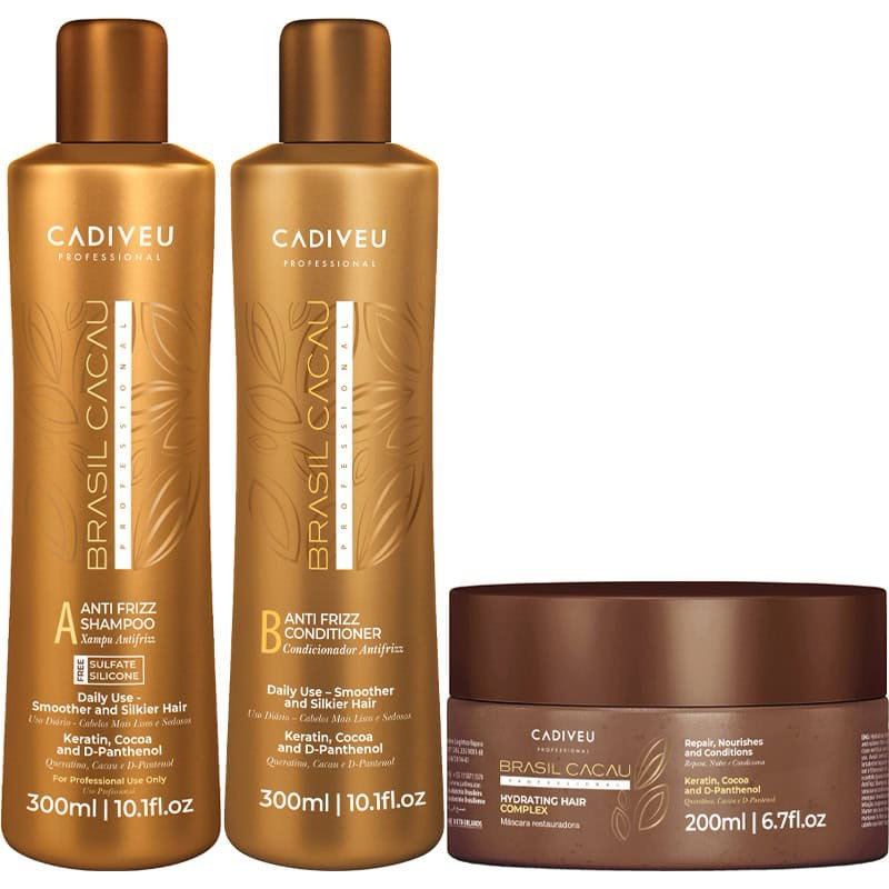Brasil Cacau Anti-Frizz Shampoo & Conditioner + Hydrating Mask Set
