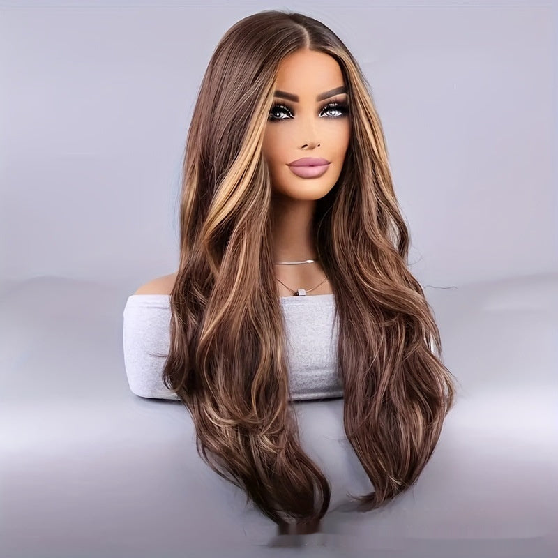 26-inchsh Dark Brown Exotic Silk Wig for Ladies | Heat-Friendly, Natural Look