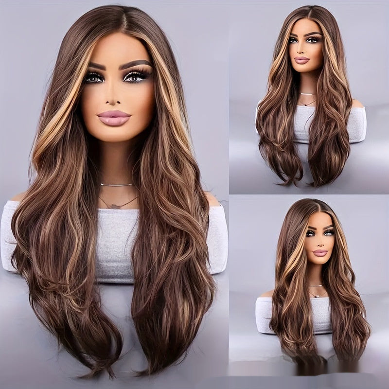 26-inchsh Dark Brown Exotic Silk Wig for Ladies | Heat-Friendly, Natural Look