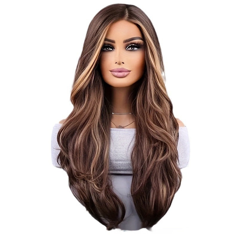 26-inchsh Dark Brown Exotic Silk Wig for Ladies | Heat-Friendly, Natural Look