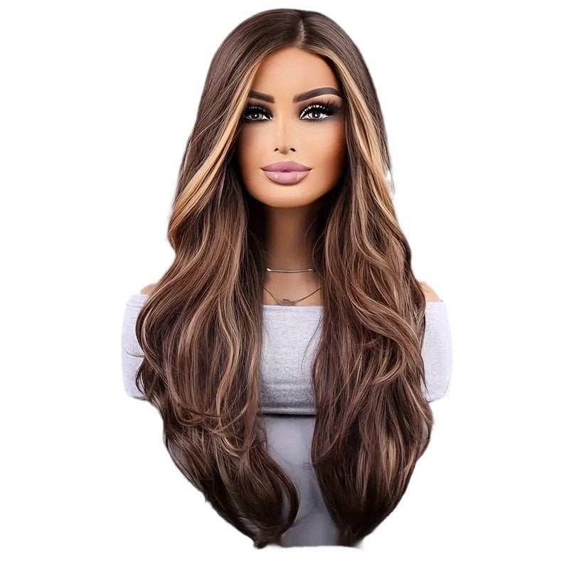 26-inchsh Dark Brown Exotic Silk Wig for Ladies | Heat-Friendly, Natural Look